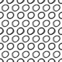 Seamless pattern with black sketch hand drawn pencil scribble ellipse shape on white background. Abstract grunge texture. Vector illustration