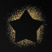 Star frame with golden glitter Empty background. Vector illustration.