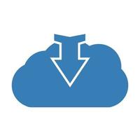 Download cloud icon. Vector illustration.