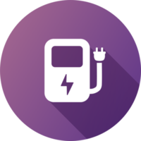 Electric vehicle charging station icon in flat design style. png