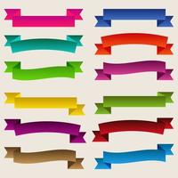 Set of Colorful Empty Ribbons And Banners. Ready for Your Text or Design. Isolated vector illustration.