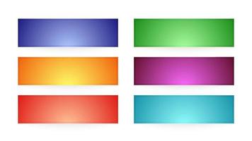 Colorful interface buttons. Set of six modern abstract web buttons. Vector illustration