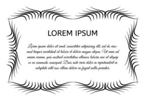 Decorative vintage horizontal frame with the place for your text in center. Vintage ornament greeting card template. Vector illustration.
