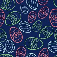 Seamless pattern with hand drawn Easter eggs. Vector illustration