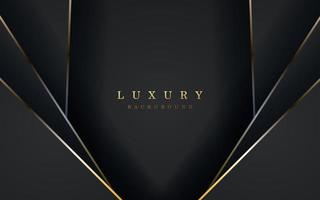 luxurious abstract black gold line overlap layers background. eps10 vector