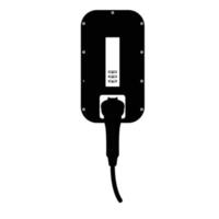 silueta de la silueta de la estación de carga del vehículo eléctrico. elemento de diseño de icono en blanco y negro sobre fondo blanco aislado vector