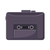 Retro Portable Cassette Player Flat Illustration. Clean Icon Design Element on Isolated White Background vector