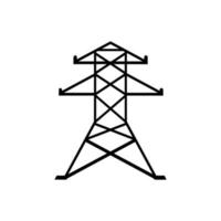 vector de icono de torre de electricidad. signo de ilustración de la torre de transmisión. símbolo de líneas eléctricas. logotipo de líneas eléctricas.