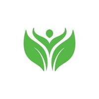 People leaf go green logo vector