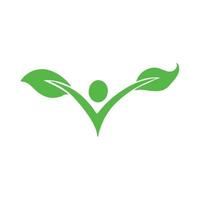 People leaf go green logo vector