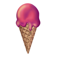 ilustración de cono de galleta de helado colorido png