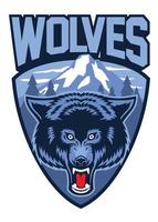 wolves mascot sport logo style vector