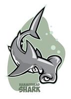 estilo de dibujos animados de tiburón martillo vector
