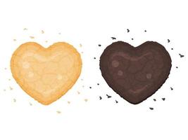 galletas en forma de corazón. aislado en blanco ilustración vectorial estilo de dibujos animados vector