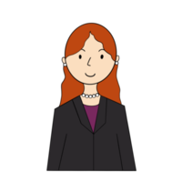avatar de femme d'affaires plat simple png