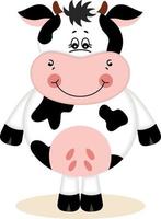 Adorable cow isolated on white vector