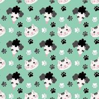 Seamless pattern background cute kitten and puppy vector