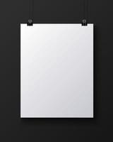 Empty Vertical Sheet of Papper on the Wall Mockup vector
