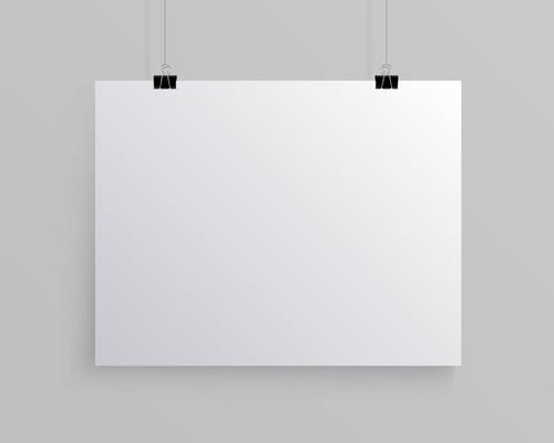 Landscape Empty Sheet of Papper Mockup