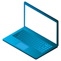 realistisch modieus modern laptop in isometrische png