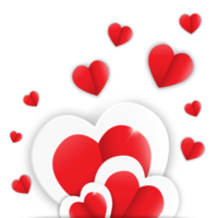 Love for Valentine's day. Happy valentines day and wedding design Paper heart isolated png