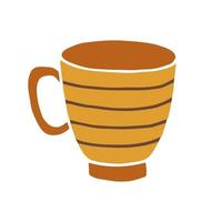 Hand drawn cup mug. Cup in doodle cartoon style. Vector illustration isolated.