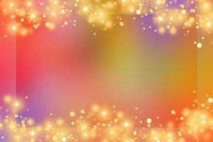 Colorful gradient background with colorful frame and bokeh or orange glitter light decoration. Colorful card design background. Colorful decorative background. photo