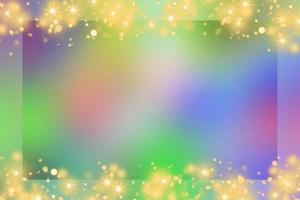 Colorful gradient background with colorful frame and bokeh or orange glitter light decoration. Colorful card design background. Colorful decorative background. photo