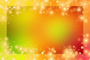 Colorful gradient background with colorful frame and bokeh or orange glitter light decoration. Colorful card design background. Colorful decorative background. photo