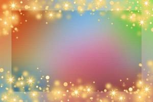 Colorful gradient background with colorful frame and bokeh or orange glitter light decoration. Colorful card design background. Colorful decorative background. photo