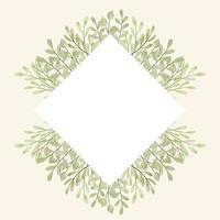 Watercolor Leaves Vector Frame Illustration