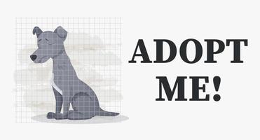 Adopt Me Cute Dog Sign Stock Vector (Royalty Free) 71763850