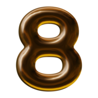 Number 8 design in 3d render png