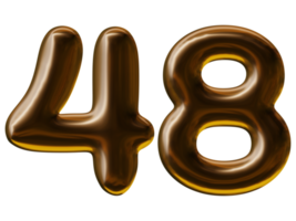 nummer 48 design in 3d rendern png