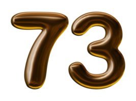 conception du numéro 73 en rendu 3d png