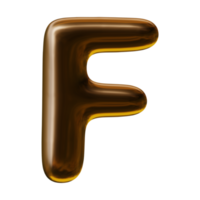 lettre de l'alphabet f en rendu 3d png