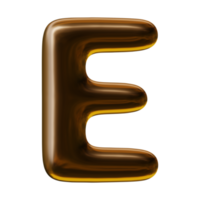 alfabeto lettera e nel 3d rendere png