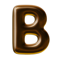 Alphabet letter B in 3d render png