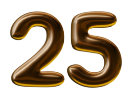 nummer 25 design in 3d rendern png