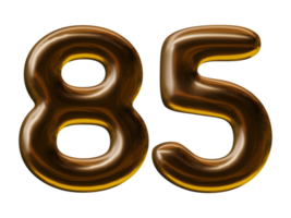 Nummer 85 Design in 3D-Rendering png