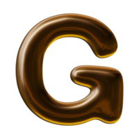 Alphabet letter g in 3d render png
