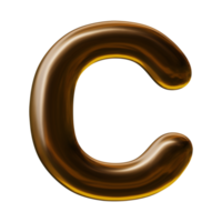 Alphabet letter c in 3d render png