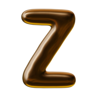 Alphabet letter z in 3d render png