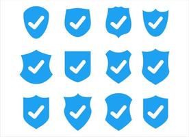 Set of check mark badge icons vector illustration