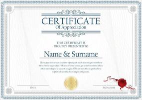 Certificate Diploma of completion design template white background vector illustration