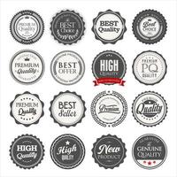 Premium quality retro vintage badges isolated on white background vector