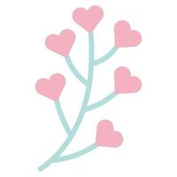 Sprig with hearts. Design element. Vector illustration