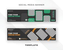 Dream home modern real estate display advertisement social media linkedin web banner ad design vector