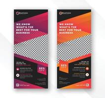 Modern colorful gradient display exhibition abstract business advertisement roll up standee banner vector