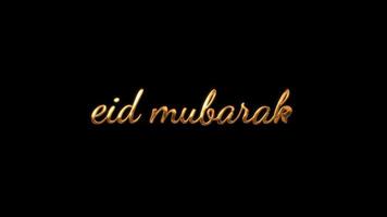 eid mubarak animation handgeschrieben in goldenen tintentropfen. perfekt für grußkarten für die feierlichkeiten von eid al-fitr und eid al-adha